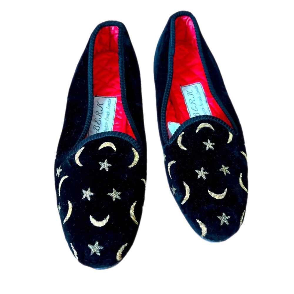ASTROLOGICAL Velvet with Red Lining BERK Slip On Loafers